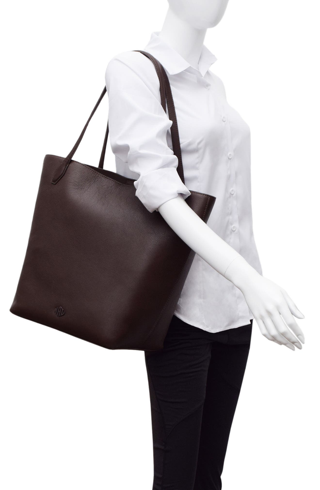 New Amsterdam Leatherworks Asher Large Leather Tote Bag, Alternate, color, Espresso