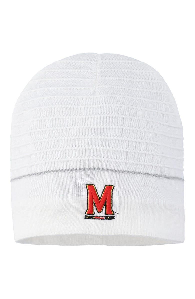 Under Armour Men's Under Armour White Maryland Terrapins 2022 Sideline Lifestyle CGI Performance Beanie, Main, color, 
