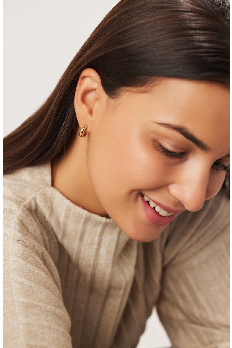 Chunky Gold Hoop Earrings - Gold Bold C-Hoops Mini, Alternate, color, Gold