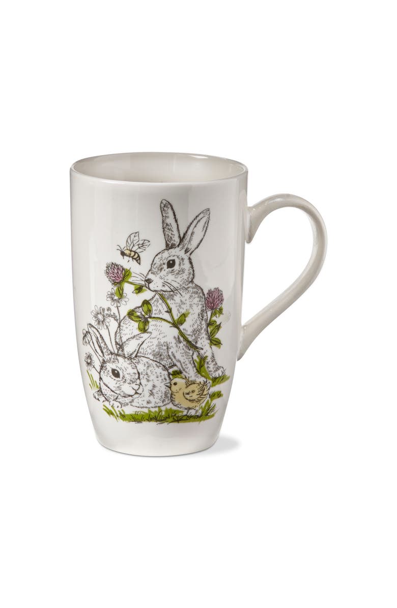 tag Easter Bunny Rabbit Clover Coffee Tea Mug White Bone China, Main, color, Multicolored