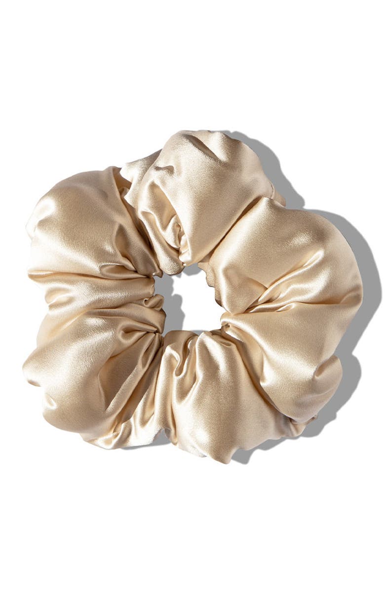 Drowsy Sleep Co. Silk Padded Scrunchie, Main, color, Dusty Gold