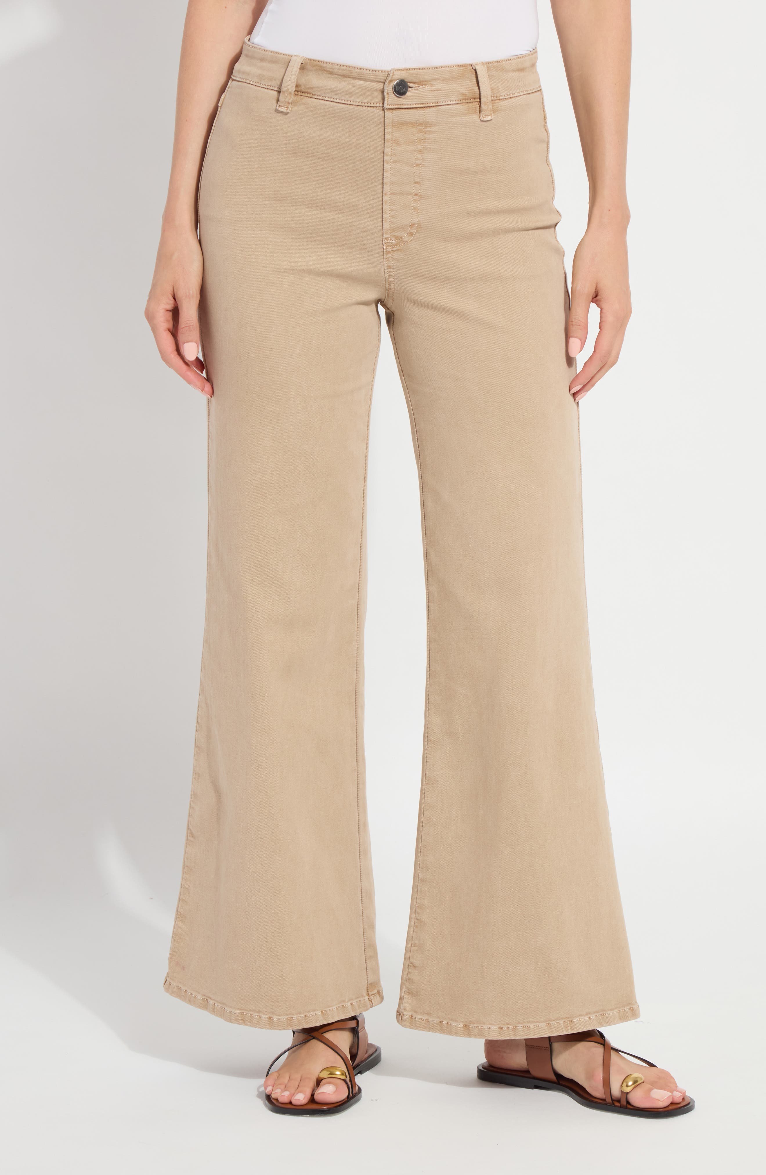 Iris Flat Front Wide Leg Jeans