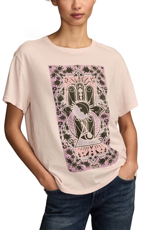 Celestial Hamsa Cotton Graphic T-Shirt
