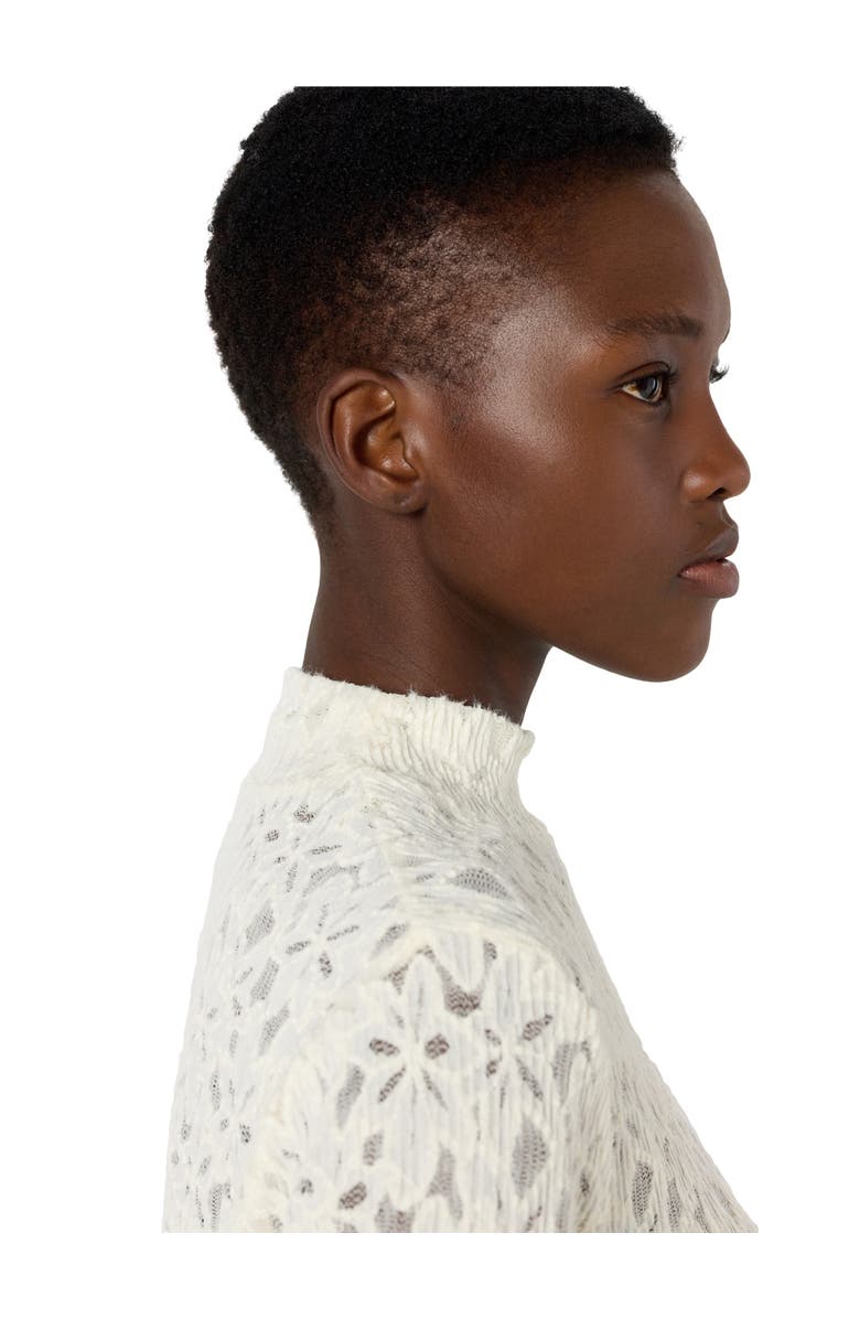 GERARD DAREL Harmonie Lace Knitted Top, Alternate, color, Ecru