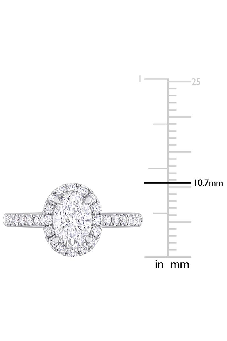1-1/2 CTW Lab-Grown Diamond Oval Halo Ring 14k, Alternate, color, White Gold