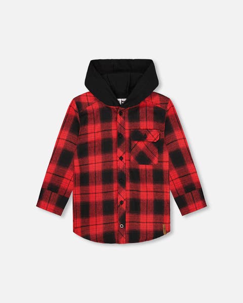 Plaid Flannel Shirt with Hoodie (Baby)