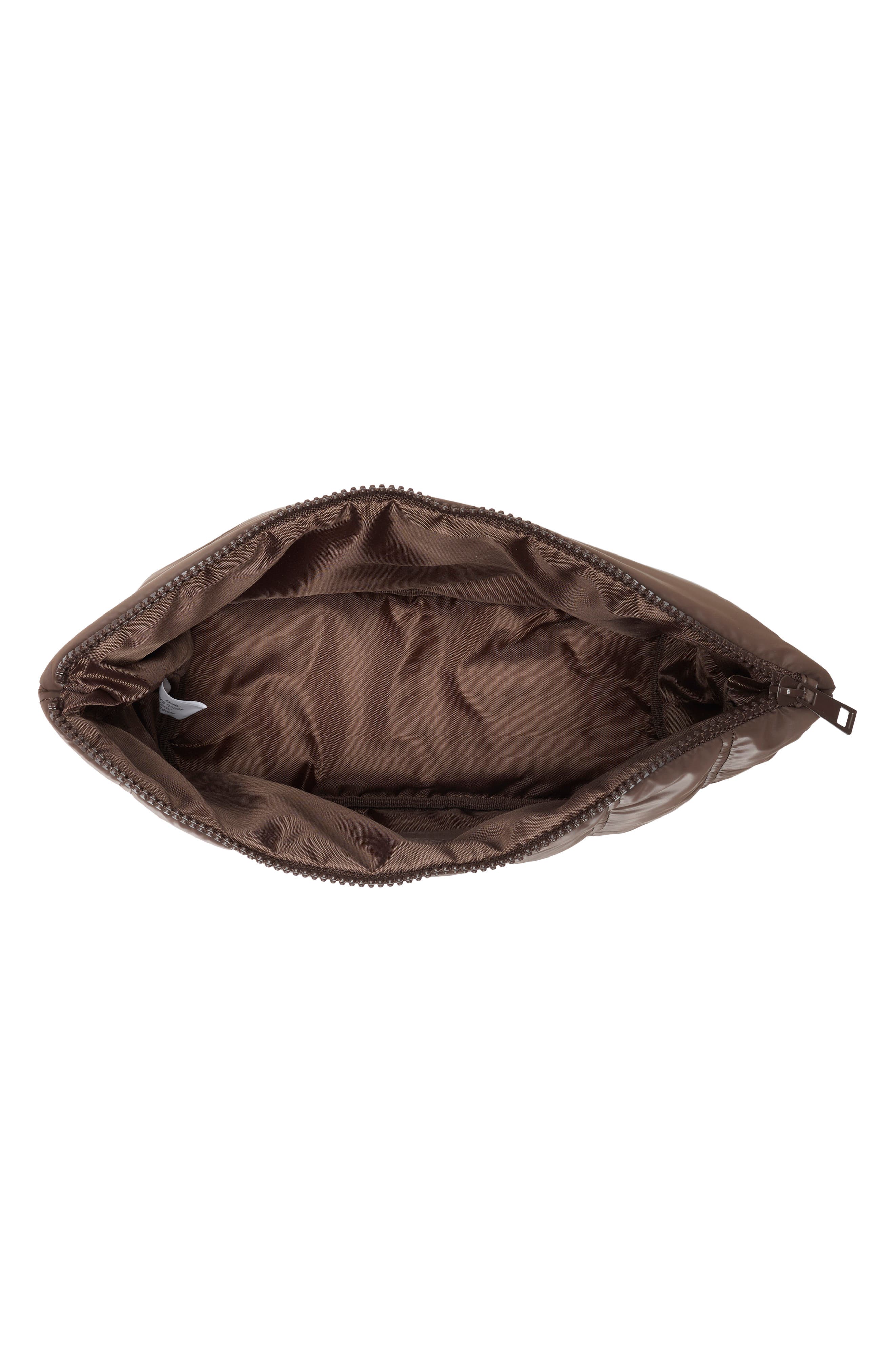 Vanity Quilted Cosmetic Pouch, Alternate, color, CHOCOLATE