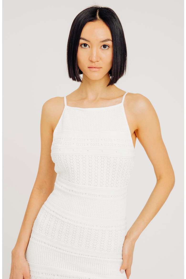 Yuna Pointelle Fringe Dress, Alternate, color, IVORY