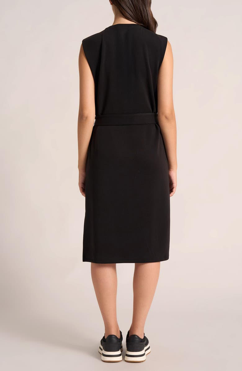 matty m. Aly Belted Jersey Dress, Alternate, color, Black
