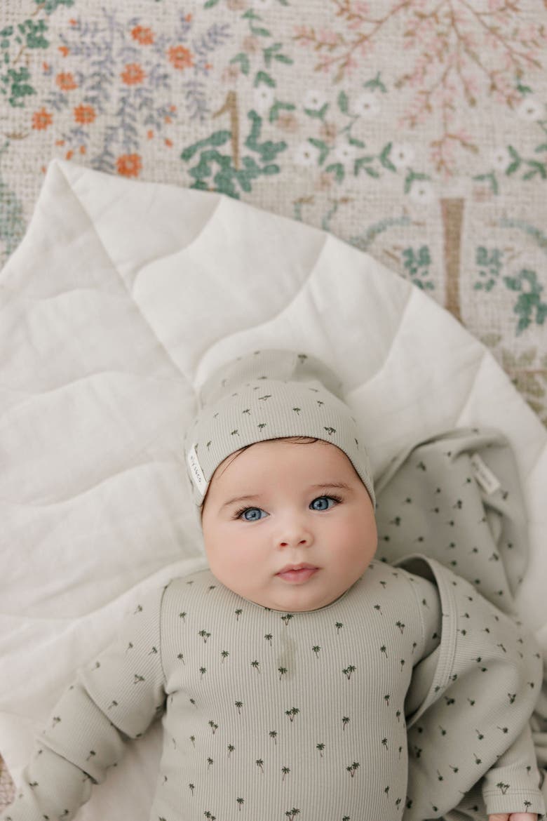 Printed Palm Trees Collection - Baby Boy Layette Set, Alternate, color, Sage