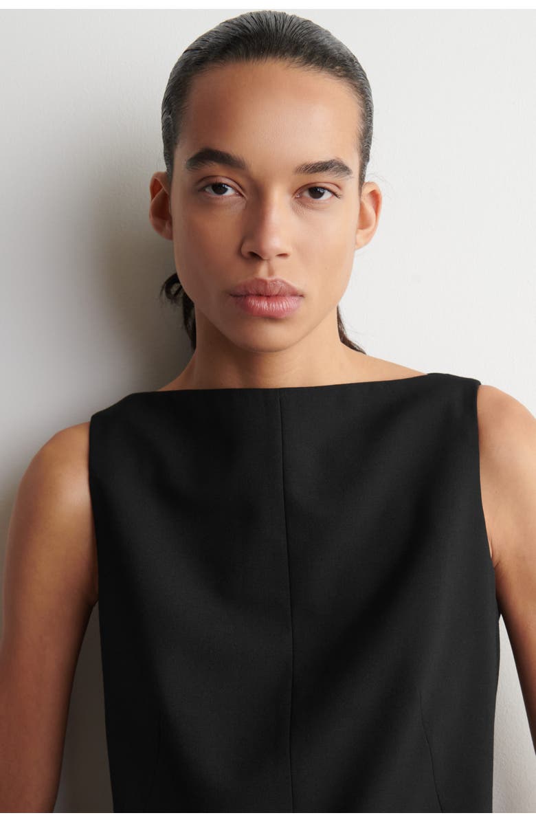 COS Tailored Merino Wool-Blend Mini Dress, Alternate, color, Black