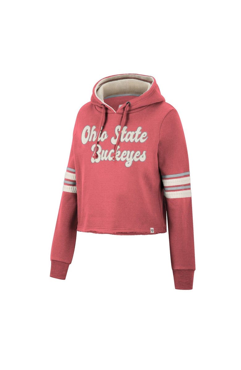 COLOSSEUM Women's Colosseum Scarlet Ohio State Buckeyes Retro Cropped Pullover Hoodie, Alternate, color, 