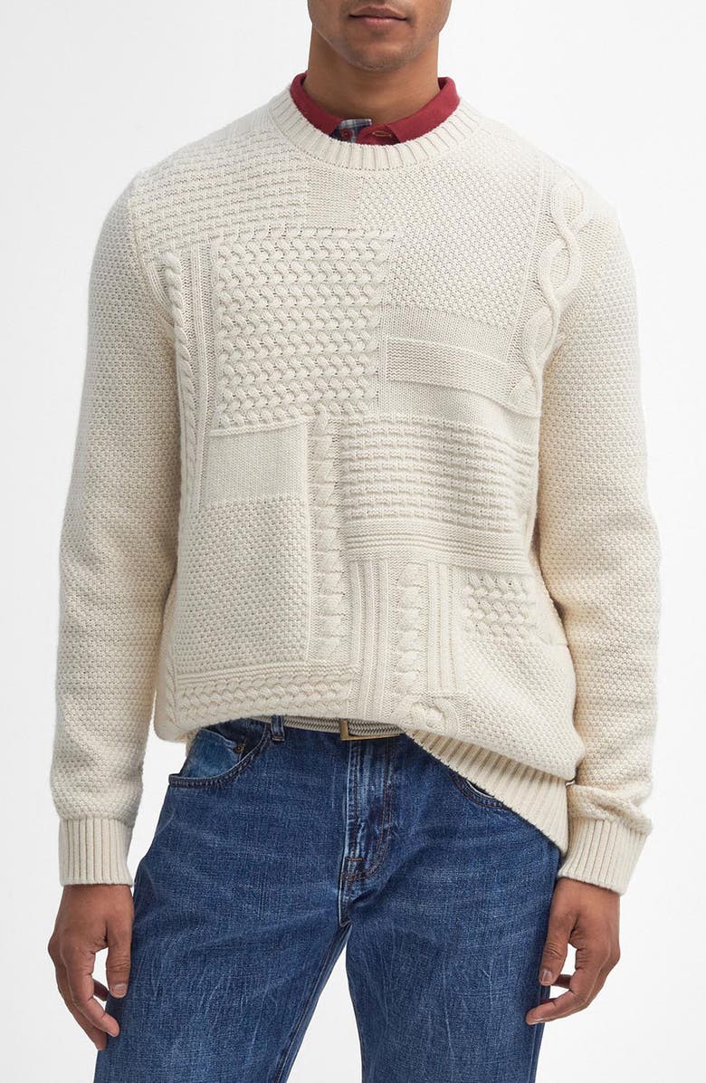 Barbour Casey Wool & Cotton Fisherman Sweater, Main, color,