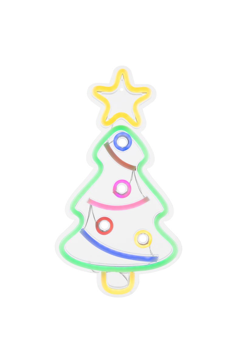 Northlight LED Neon Lighted Christmas Tree Wall or Window Decoration - 15", Main, color, Multi