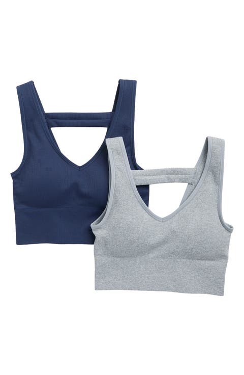 Bianca 2-Pack V-Neck Rib Seamless Bralettes