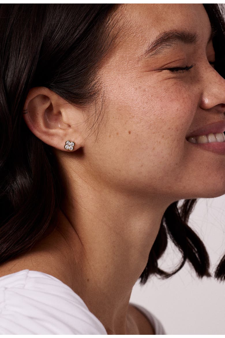 Camilla Clover Stud Earrings, Alternate, color, Gold