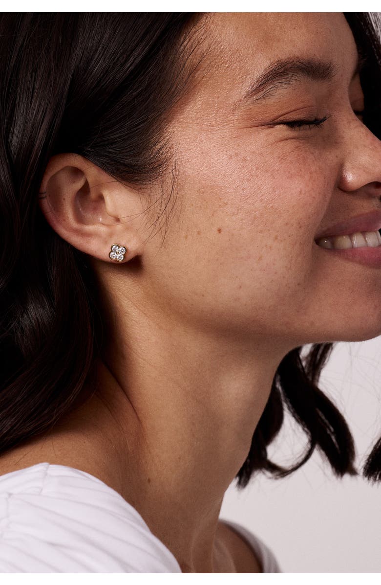 Electric Picks Camilla Clover Stud Earrings, Alternate, color, Gold