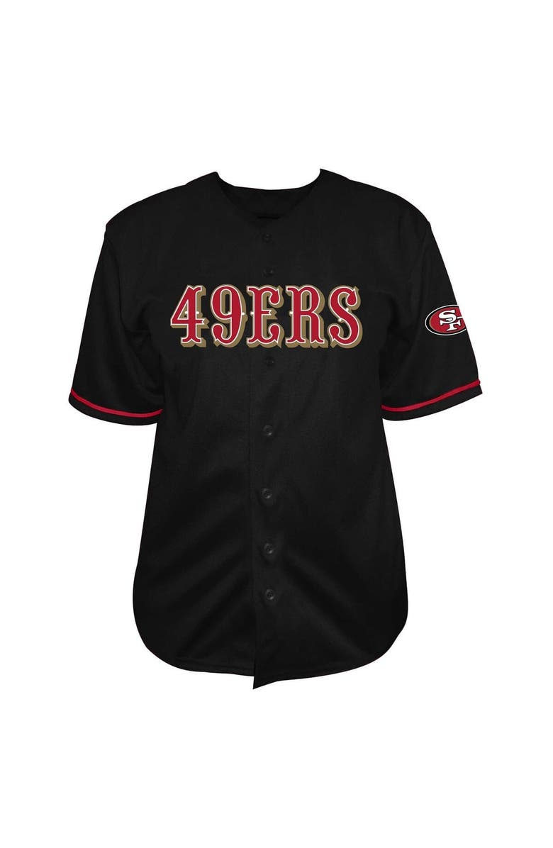 FANATICS Men's Fanatics  Black San Francisco 49ers Pop Full-Button Jersey, Alternate, color, 