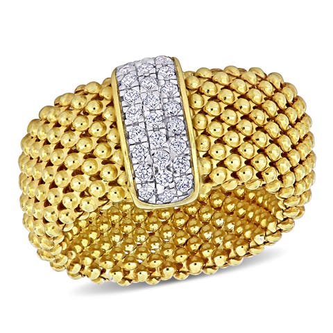 Cubic Zirconia Popcorn Design Flexible Ring