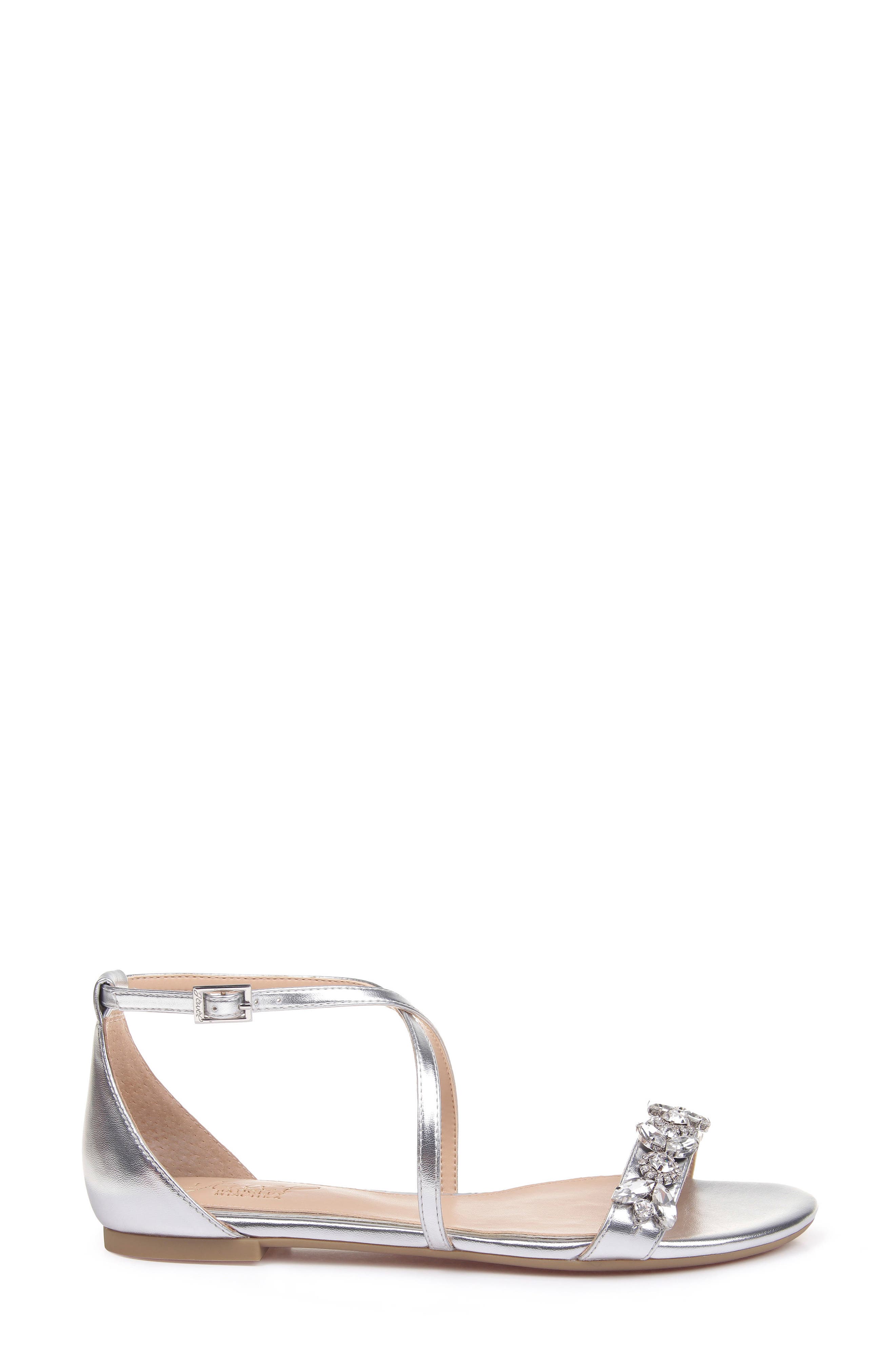 Jewel Badgley Mischka Tessy Embellished Sandal, Alternate, color, Silver