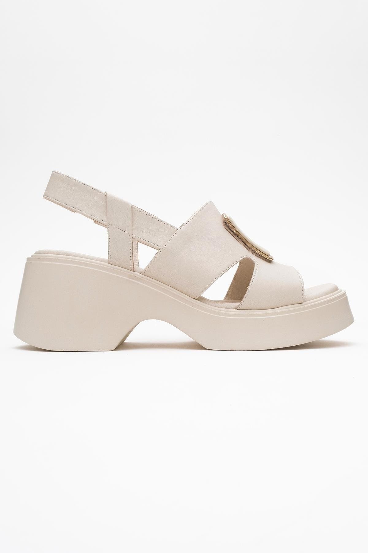 Lucia Leather Buckle Platform Sandal, Alternate, color, Beige Leather