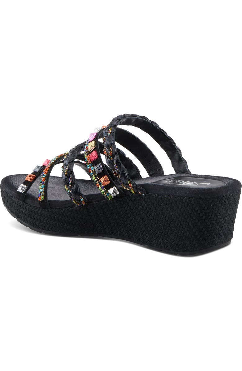 AZURA BY SPRING STEP Shinychic Platform Wedge Slide Sandal, Alternate, color, Black Multi