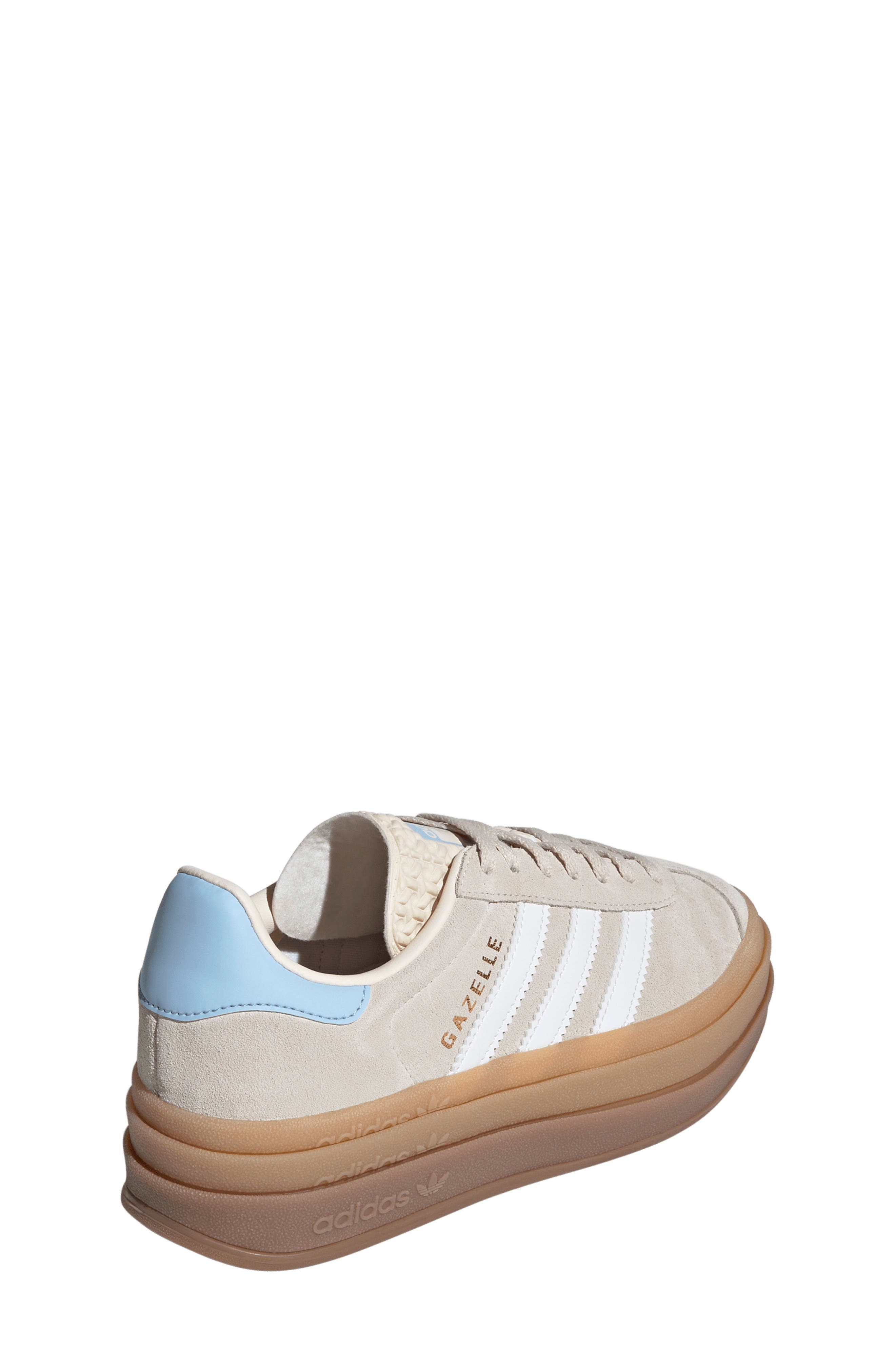 adidas Kids' Gazelle Bold Sneaker, Alternate, color, White/ Cloud White/ Clear Sky