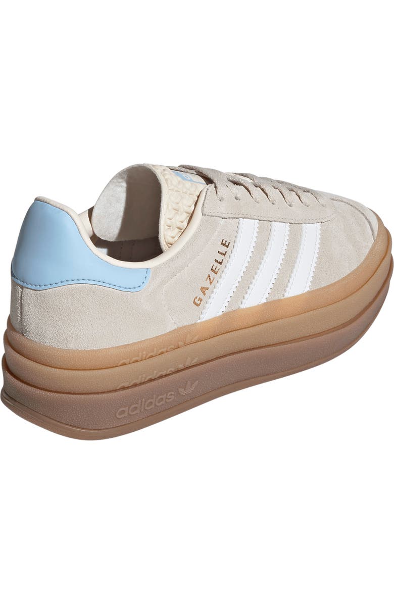 adidas Kids' Gazelle Bold Sneaker, Alternate, color, White/ Cloud White/ Clear Sky