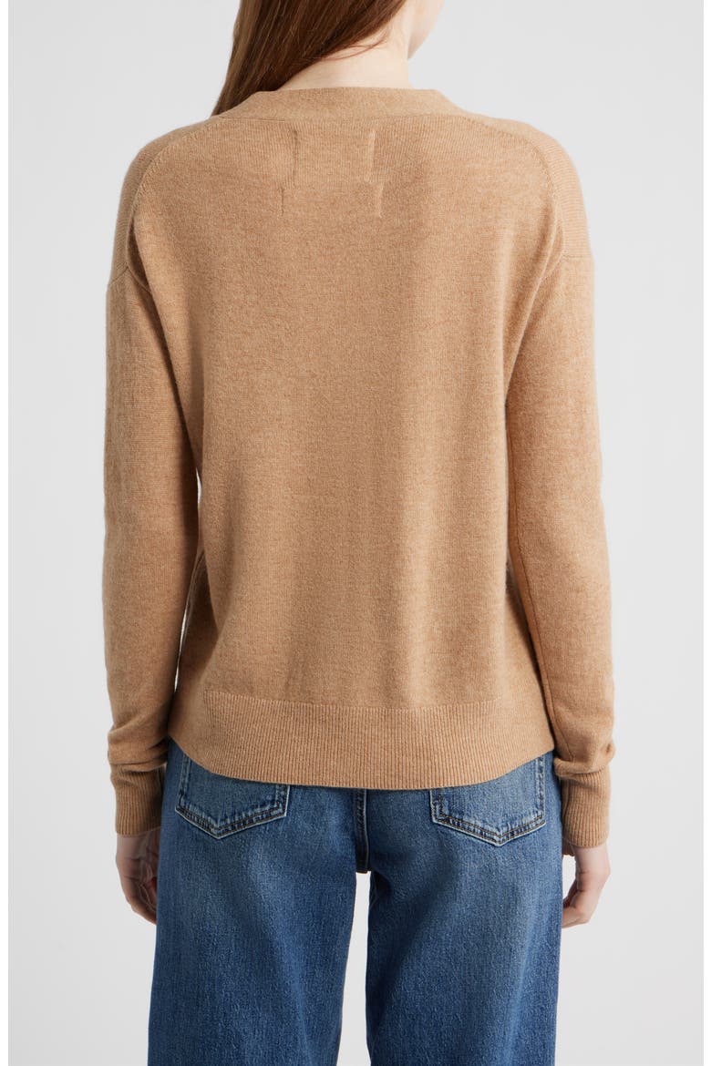 Button-Up Wool & Cashmere Wrap Cardigan, Alternate, color, CAMEL CASHMERE BLEND