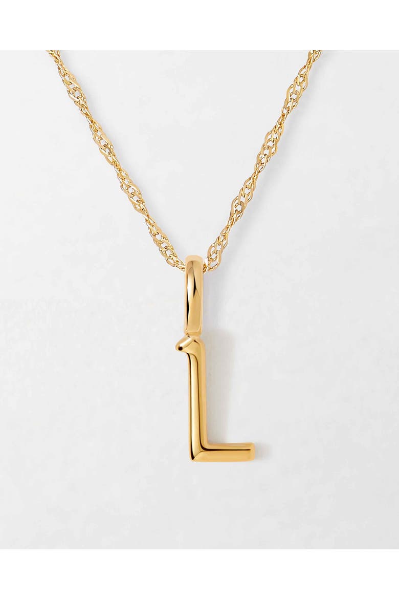 Solid Gold Initial Necklace, Main, color, L