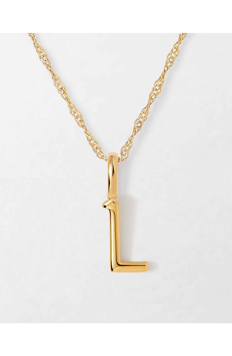 Edge of Ember Solid Gold Initial Necklace, Main, color, L