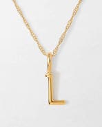 Edge of Ember Solid Gold Initial Necklace