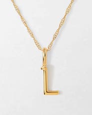 Edge of Ember Solid Gold Initial Necklace