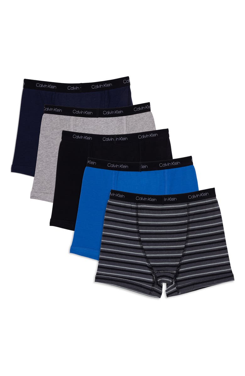 Calvin Klein Kids' Assorted 5-Pack Boxer Briefs, Alternate, color, Black Stripe