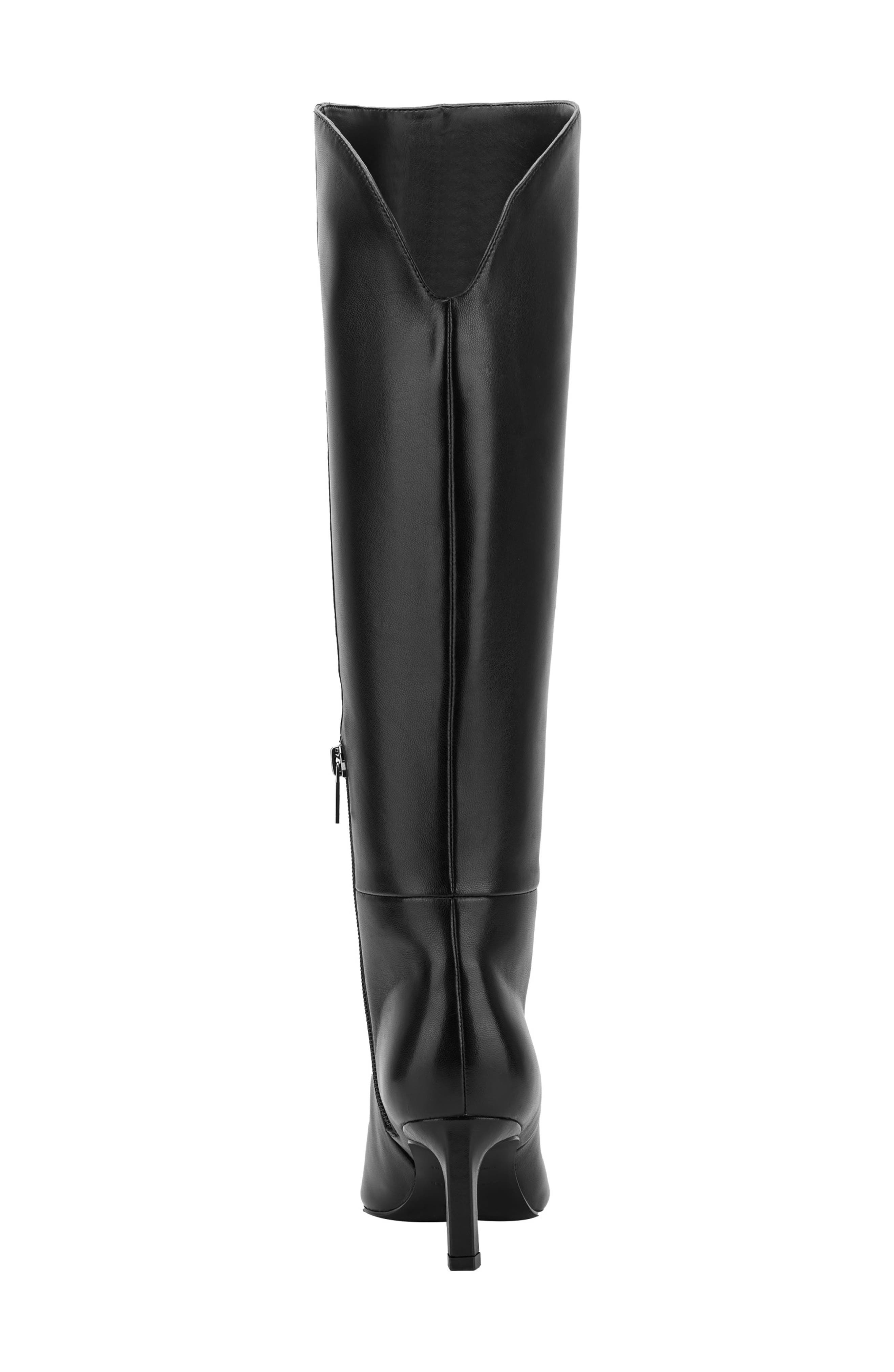 Marc Fisher LTD Esmee Pointed Toe Knee High Boot, Alternate, color, Black Leather