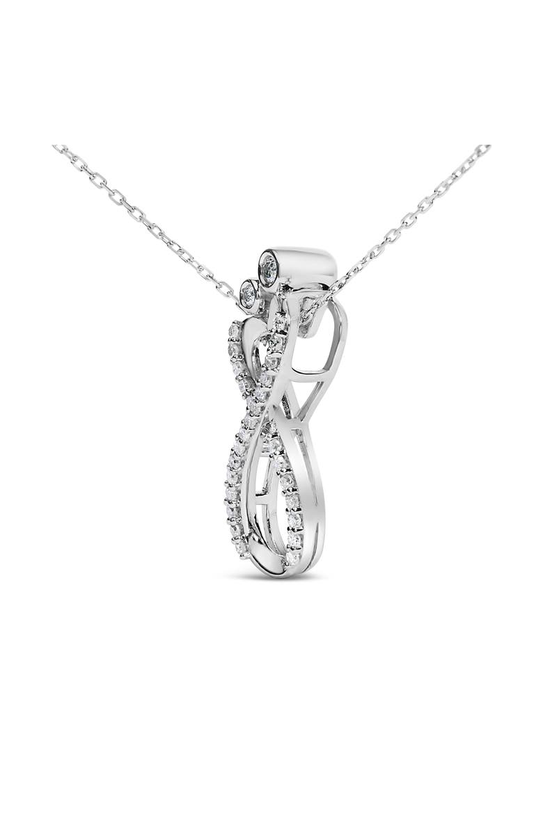 Haus of Brilliance Sterling Silver 1/4 Cttw Diamond Infinity Motif Pendant Necklace, Alternate, color, Silver