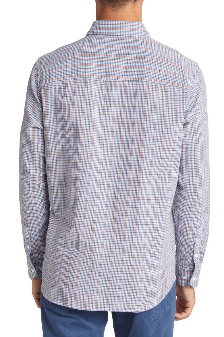 Men's Reversible Woven Button-Up Shirt, Alternate, color, BLUE MULTI CHECK