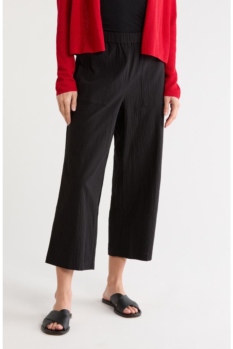 Stretch Organic Cotton Crop Pants, Main, color, BLACK