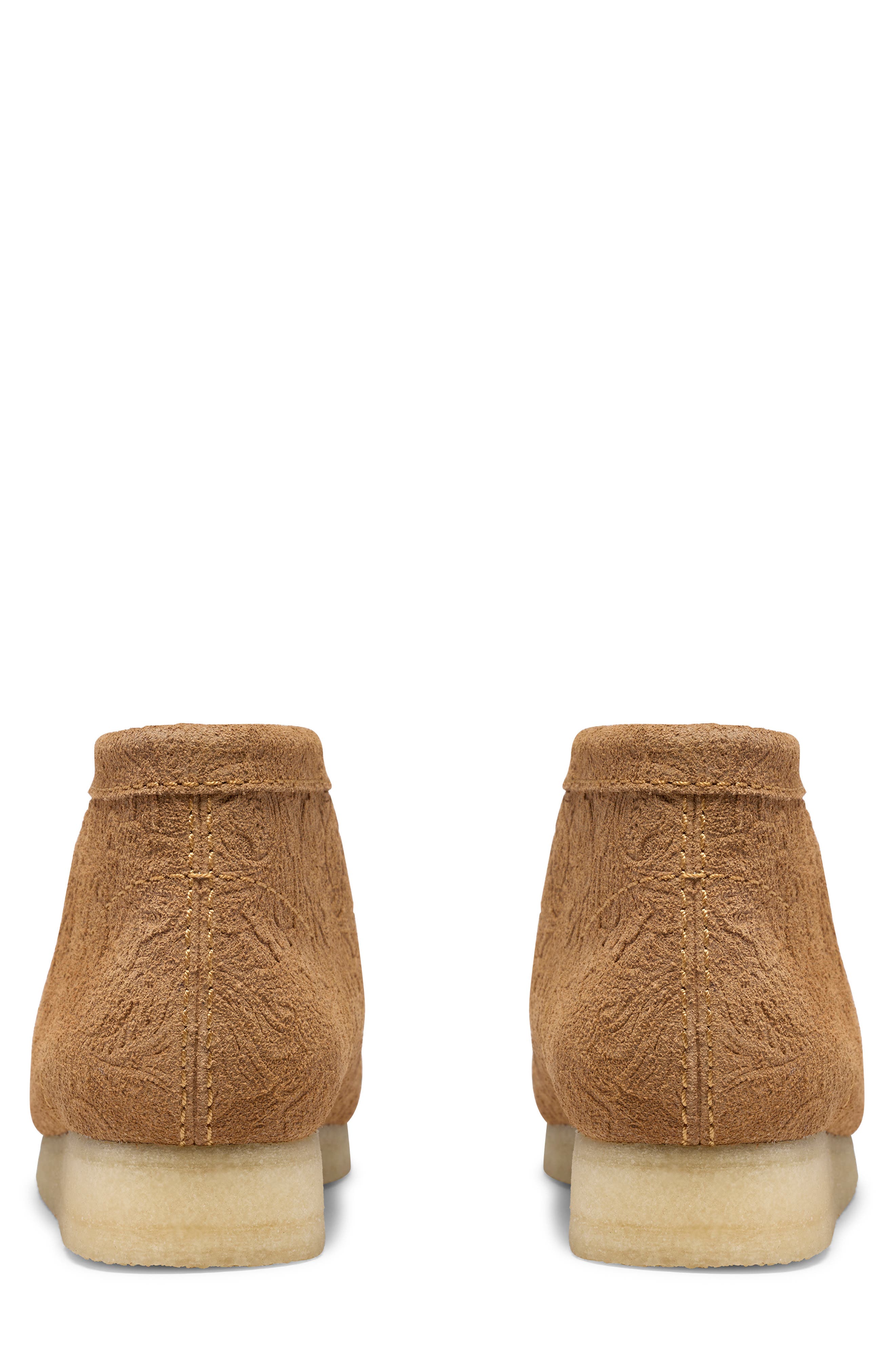 Floral Embossed Wallabee Suede Boot, Alternate, color, LIGHT TAN EMB