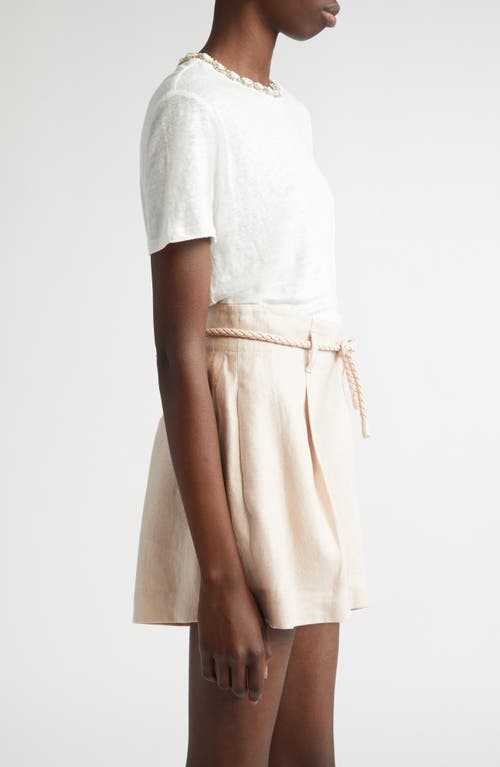 Zimmermann Illuminate Embellished Short Sleeves T-shirt In Ivory