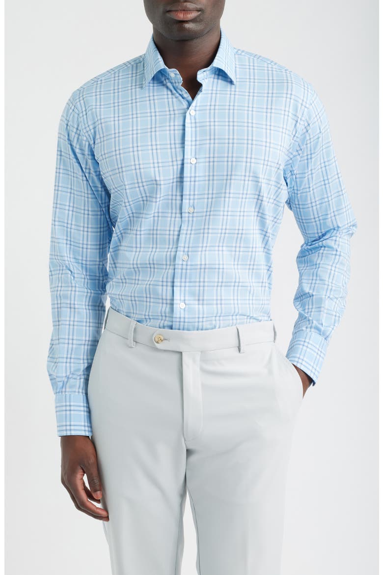 Rich Crown Lite Performance Button-Up Shirt, Main, color, COTTAGE BLUE