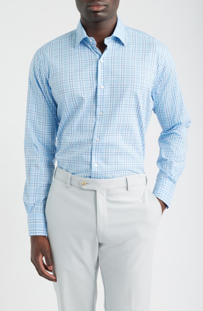Peter Millar Rich Crown Lite Performance Button-Up Shirt, Main, color, Cottage Blue
