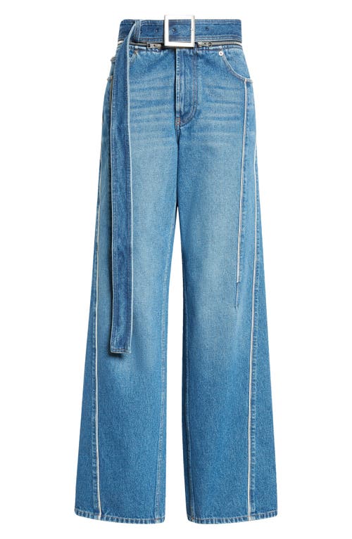 Shop Jean Paul Gaultier The Belted Wide Leg Jeans In Vintage Blue
