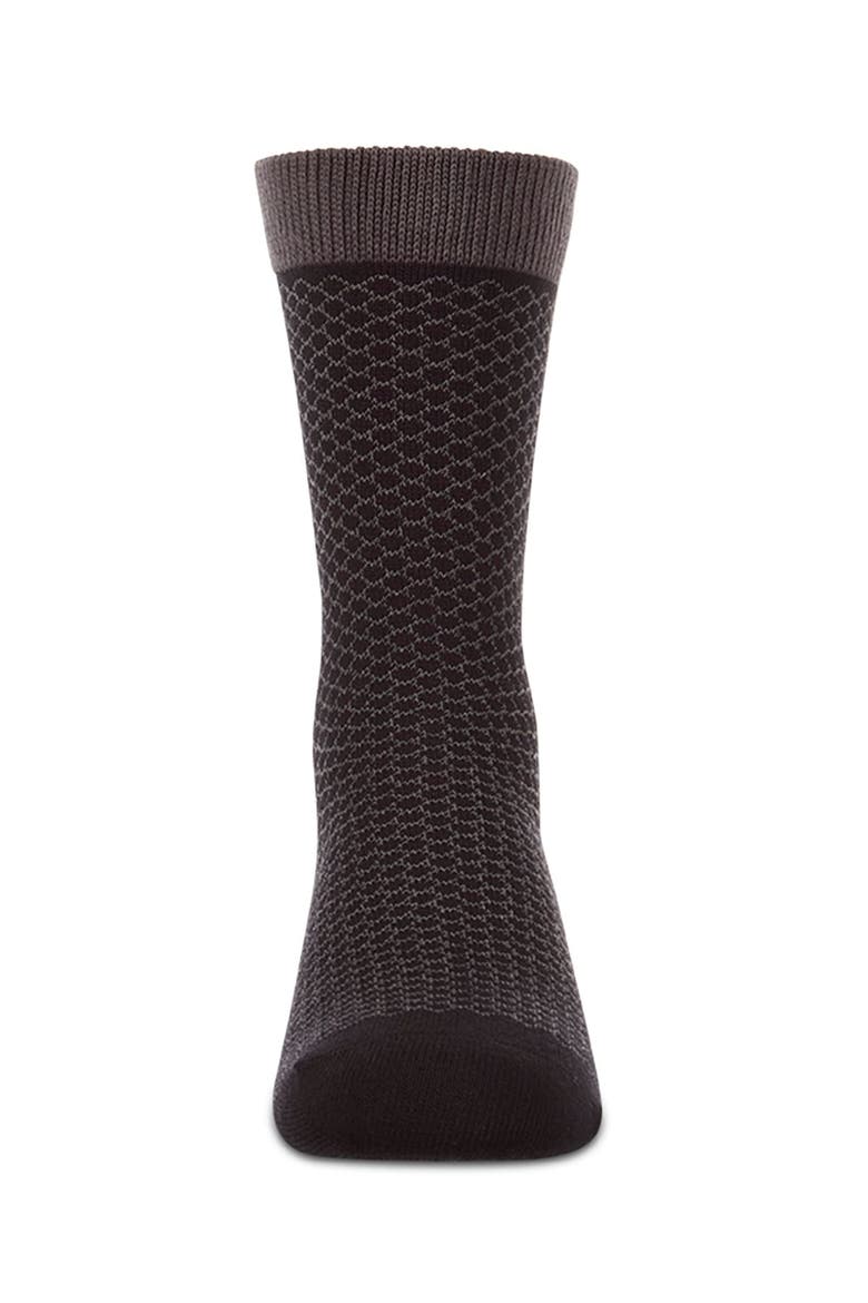 Geo  Geometric Diamond-Pattern Everyday Crew Sock, Alternate, color, Black
