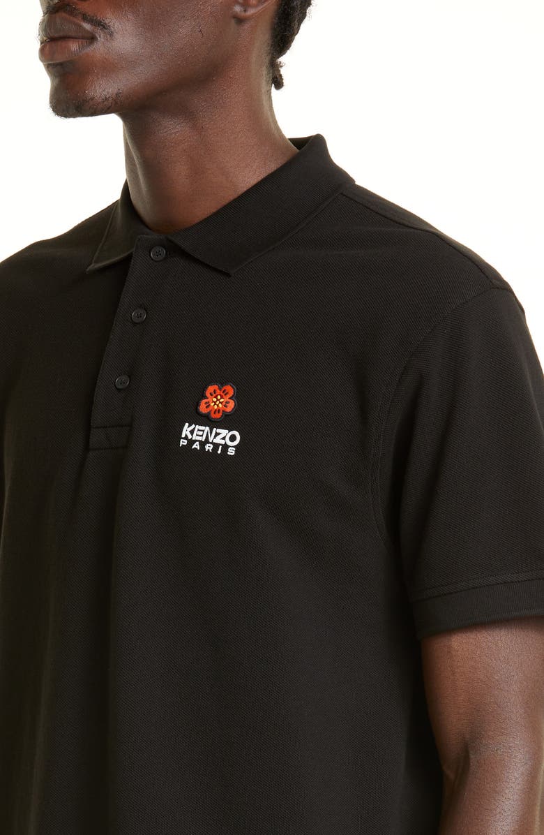 KENZO Boke Flower Appliqué Piqué Polo, Alternate, color,