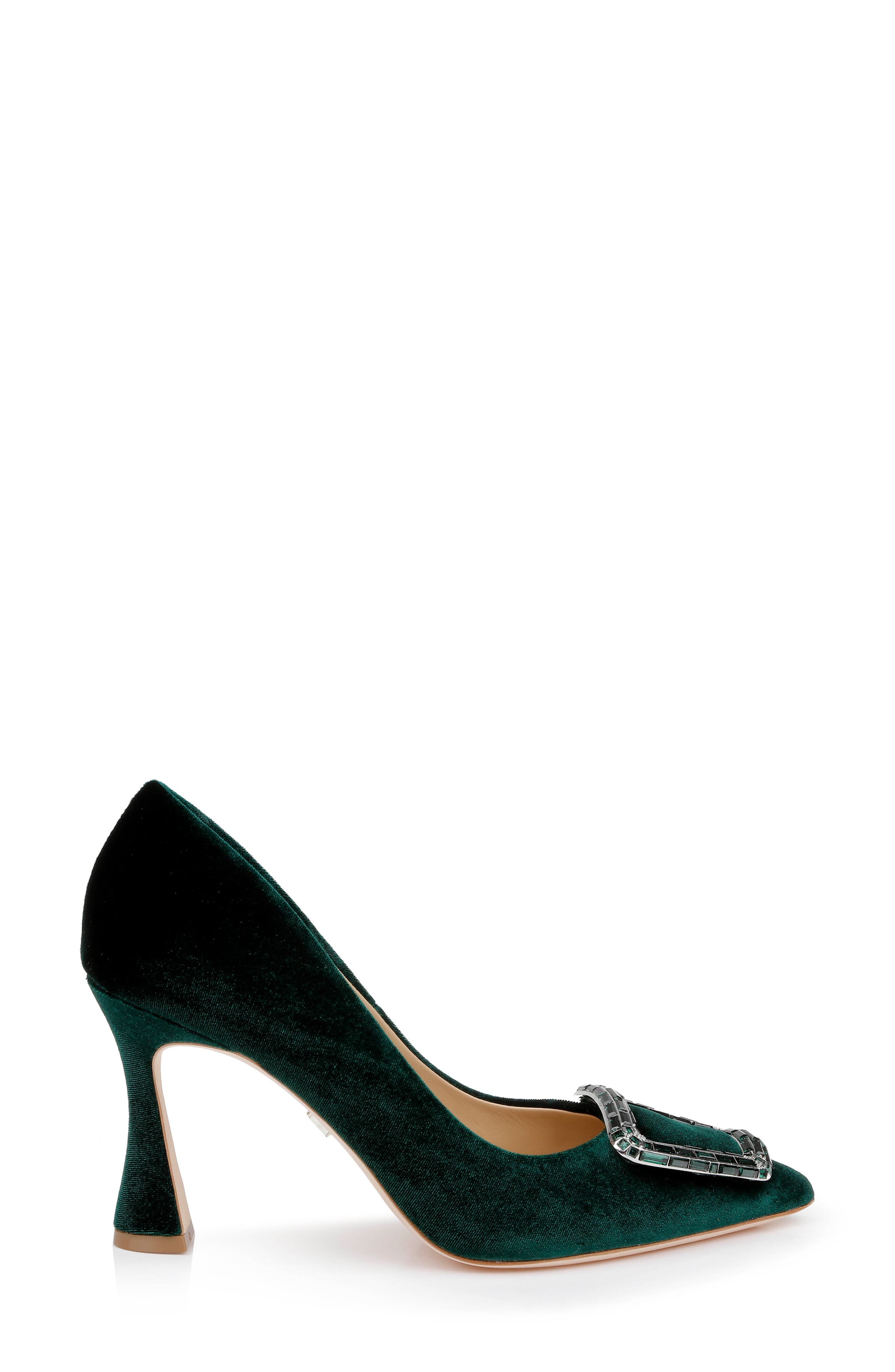 Aubree Pointed Toe Pump, Alternate, color, EMRLD VELV