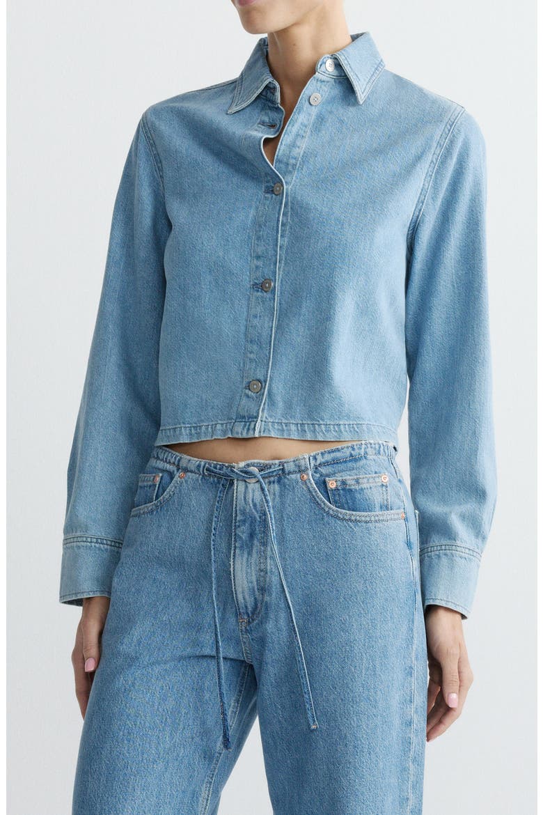 Montauk Aura Button-Up Denim Top, Main, color, RHONE AURA
