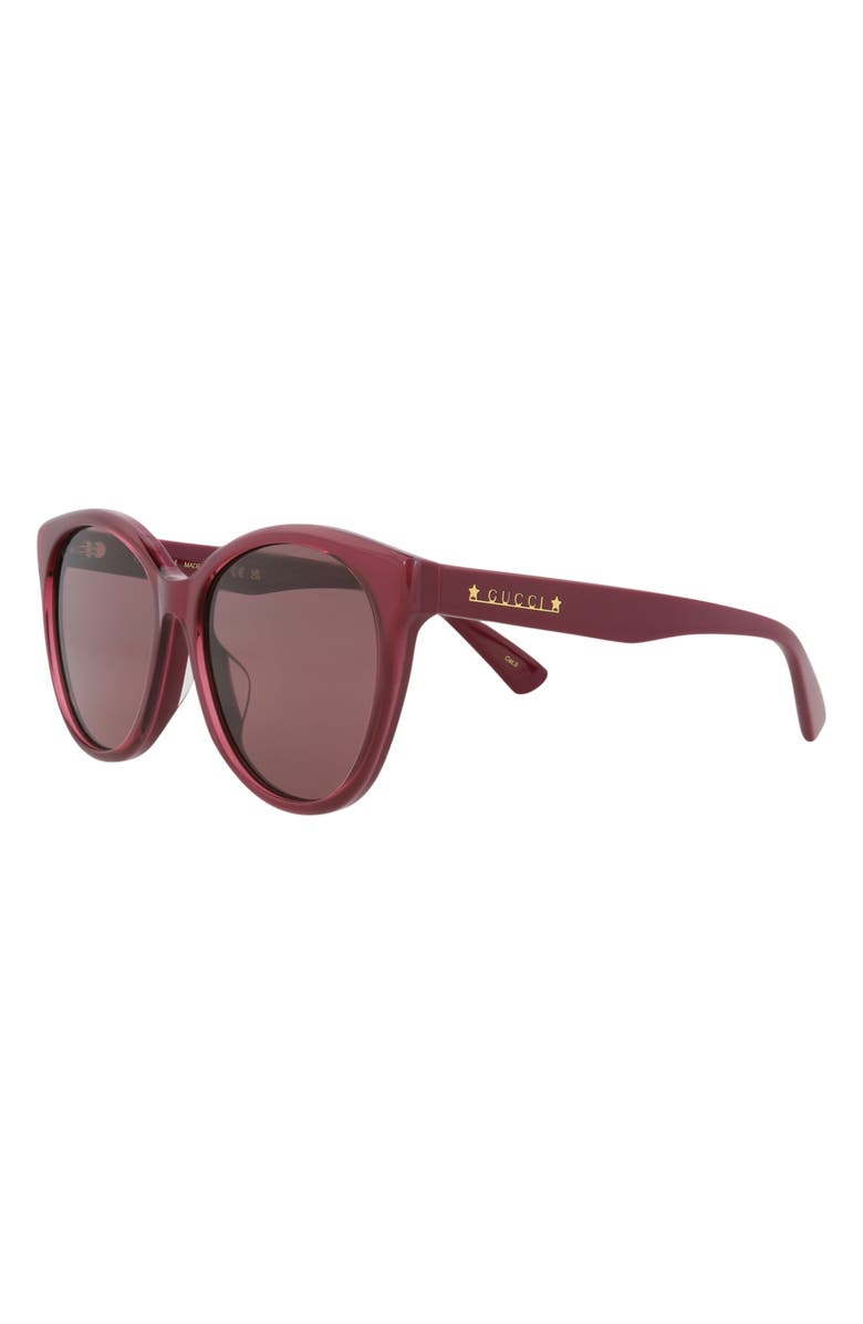 Gucci 57mm Round Sunglasses, Alternate, color, Burgundy Burgundy Red