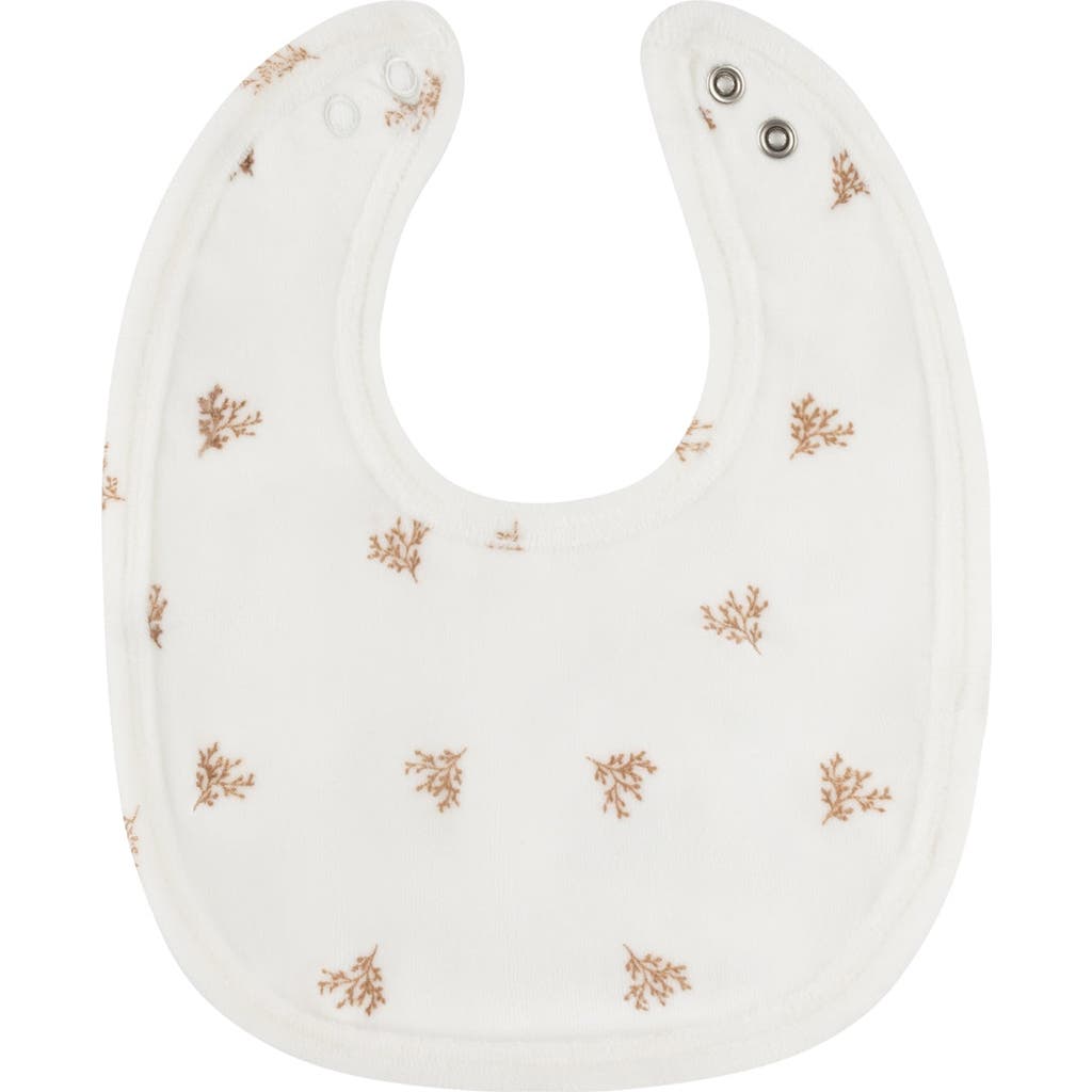 Ely's & Co. Velour Leaf Pattern Collection In White