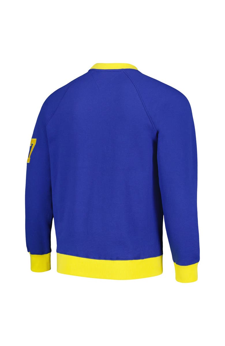 Tommy Hilfiger Men's Tommy Hilfiger Royal Los Angeles Rams Reese Raglan Tri-Blend Pullover Sweatshirt, Alternate, color, Royal